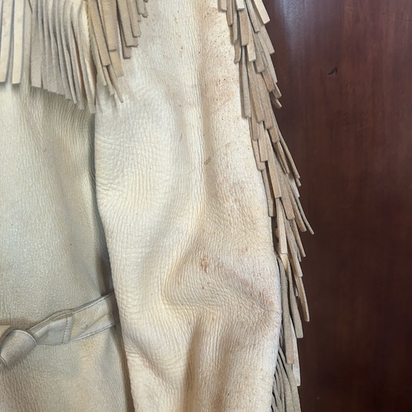 40s 50s Natural Tanned Deerskin Fringe Jacket S - Picture 7 of 14